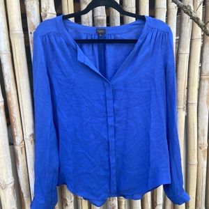 COBALT BLUE BUTTON UP BLOUSE